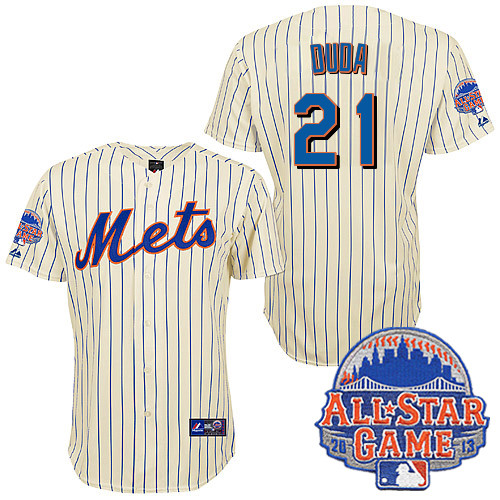 Lucas Duda #21 Youth Baseball Jersey-New York Mets Authentic All Star White MLB Jersey